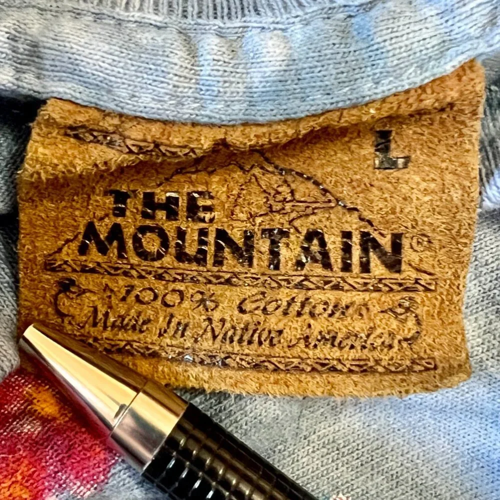 Vintage The Mountain T Shirt Mens L Birds Butterfly Blue Wanda Mumm 1998 - Picture 4 of 6